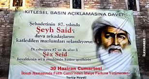 O seyahatinden sonra i̇stanbul'dan 29 haziran 1925'te şark i̇stiklal mahkemesi tarafından diyarbakır dağkapı meydanında idam edilen. Seyh Said In Resmine Bile Tahammul Edemediler