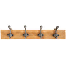 Porte Manteau En Bois Avec 4 Doubles Crochets En Metal H6 5 X L45 X P6 8 Cm Action 4 99 Kapstok