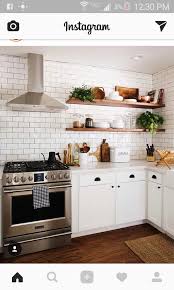 Exposed Wood Shelves With White Cabinets Http Www Jetradar Fr Flights Reunion Re Marker Small Kitchen Renovations Kitchen Remodel Small Kitchen Design Small