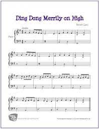 Ding Dong Merrily On High Free Easy X2f Intermediate Piano Sheet Music Digital Print Piano Sheet Music Piano Sheet Music Beginners Christmas Sheet Music