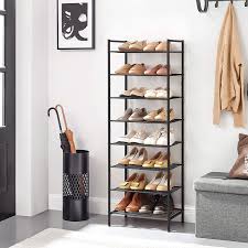 Das schuhregal findet unter dem schreibtisch oder im kleiderschrank platz. Schwarz Lmr028b01 Platzsparend Fur 16 24 Paar Schuhe Songmics Schuhregal 44 6 X 30 5 X 128 5 Cm Metallregal Viel Stauraum Schuhstander Mit 8 Ebenen Schmal Kleiderschrankzubehor Schuhablagen