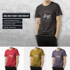 Free Multicolor T Shirt Mockup Kaos
