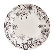 Maybe you would like to learn more about one of these? Black White Floral Dinner Plate Black And White Plates Fabric Decor Plates