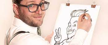 He often portrayed a single figure with exaggerated anatomy and appropriate eccentricities of clothing and posture. Caricatured Portrait For Wedding In Italy Valentino Villanova Caricaturist