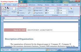 For this project, you will use the information learned while watching session 1 of on the other hand, information in a table may look better if organized in tabs instead of in a table. Microsoft Office Word 2007 Learn The Page Layout Tab In Ms Word It Online Training