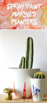 You can go totally realistic, abstract or somewhere in between. Spray Paint Marbled Planters Marbled Planter Diy Spray Paint Diy Sprays