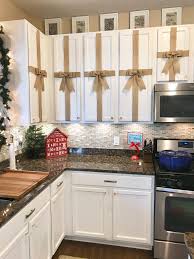 Diy Burlap Bows For Kitchen Cabinets For Christmas Decor Kitchen Christmas Decor Kitchen Cabinets Decor Christmas Kitchen Decor Christmas Kitchen