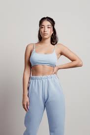 Get your ultimate fashion inspiration from our celebrity fashion pictures! Nellie Ribbed Bralette And Sweatpants Set In Baby Blue 51 Tobi Us