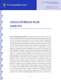 ANGLO-PERSIAN WAR (1856-57 ...