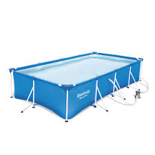 Bestway 56424 Rechteckig Aufstellpool Schwimmbad Steel Pro 400x211x81cm