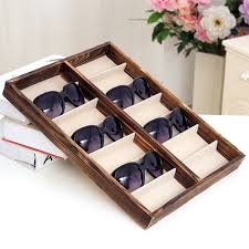Rustic Wood Sunglass Display Case Compartment Eyewear Storage Box Brown Sunglasses Display Sunglasses Storage Diy Diy Storage