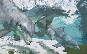 Click here to see some more dolphin cross stitch patterns. School Of Dolphins Counted Cross Stitch Patterns And Charts