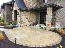 Rosetta grand flagstone has uniform thickness and a pleasing random look pattern that will save you time and money. Northwest Indiana Landscaping Maintenance Valparaiso Lawn Servicesgoetz Landscaping