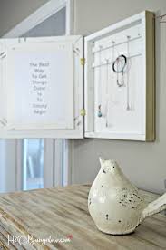 If baskets are more your style, try this Hanging Diy Hidden Jewelry Organizer H2obungalow