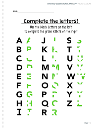 Visual Perceptual Activity Worksheets Chicago Occupational Therapy Visual Perceptual Activities Vision Therapy Activities Occupational Therapy