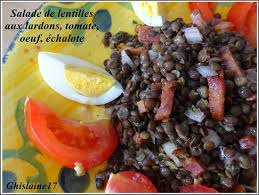 Salade De Lentilles Aux Lardons Tomate Oeuf Echalote Salade De Lentilles Lentilles Lardons Terrine