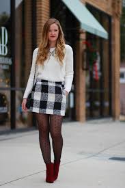 Black And White Skirt Outfit Black White Buffalo Upbeat Soles Orlando Florida Fashion Blog Checked Skirt Outfit White Skirt Outfits Black Skirt Outfits