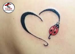 Black And White Small Black And White Ladybug Tattoo Ladybug With Heart Symbol In 2020 Lady Bug Tattoo Bird Tattoos For Women Small Bird Tattoos