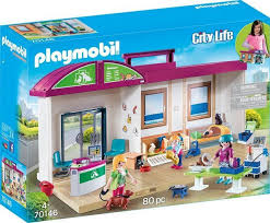 Konstruktions Spielset Mitnehm Tierklinik 70146 Made In Germany In 2020 Playmobil Tierklinik Play Mobile