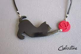A Black Cat Original And Fun Necklace Black Cat And Red Ball In Fimo Polymer Clay Design Necklace Polymer Clay Jewelry Clay Jewelry Polymer Clay Cat
