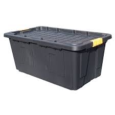 Black And Yellow Storage Bins Lowes Commander 40 Gallon 160 Quart Black Yellow Tote With Latching Lid Lowes Com Plastic Storage Totes Storage Bins Outdoor Storage Bin