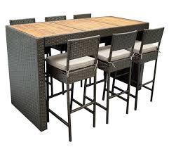 Barset Cortina 13 Teilig 6x Barstuhl 1x Bartisch 185x80x110cm 6x Polster Rattan Braun Sitzgruppe Gartengarnitu Bartisch Gartenstuhle Outdoor Lounge Mobel