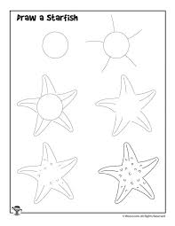 How To Draw For Kids 12 Ocean Animals To Draw Step By Step Woo Jr Kids Activities Drawing For Kids Starfish Drawing Ocean Drawing