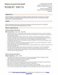 Piping Superintendent Resume Samples Qwikresume