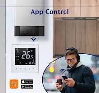 Touch Screen Room Thermostat Wall Mount 16A Wifi App Control