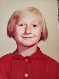 My mom cut my bangs for picture day. 1972."