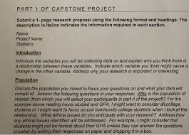 I am so scared of it. Solved Part 1 Of Capstone Project Submit A 1 Page Resear Chegg Com