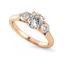 Destiny Engagement Ring Cushion Centre And Side Diamond Trilogy S Round Yellow Gold Engagement Ring Rose Gold Round Engagement Ring Rose Gold Engagement Ring