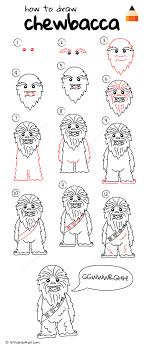 How To Draw Chewbacca From Star Wars Star Wars Drawings Star Wars Painting Drawing Stars