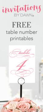 Download Printable Wedding Table Numbers Invitations By Dawn