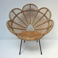 vintage wicker rattan flower petal chair fauteuil en rotin vintage f la petite brocante rattan chair chair rattan