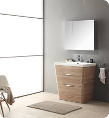 32 inch single sink bathroom vanity in espresso with glass top and sink $1,428.00 $1,099.00 sku: Fresca Fvn8532wk Milano 32 Inch White Oak Modern Bathroom Vanity With Medicine Cabinet