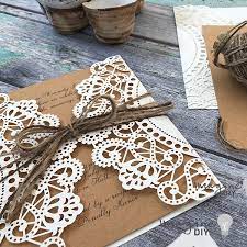 Customize rustic wedding invitations to let your guests know that your wedding is going to have a beautiful, homey theme. Rustic Doily Wedding Invitations Imagine Diy