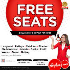 Promotion ends on 5th february 2017. Airasia Free Seats Promotion 2017 2018 Malaysia Air Fare Ticket Foc