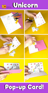 Amazing paper pop up card, template 1 of 2 (artwork) print on strong paper or light cardboard. Kit Makes 2 Complete Unicorn Pop Up Cards Freshcut Crafts Make Your Own Unicorn Pop Up Cards Paper Paper Crafts Arts Crafts Sewing Rayvoltbike Com