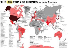If you see that your favorite film is missing. The Imdb Top 250 Movies By Main Location 3473 X 2456 Mapporn