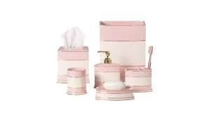 15 Chic Pink Bathroom Accessories Set Padding Top Padding Top Info This mat is made from polyester with a pink rectangle design.