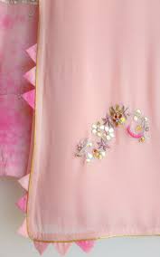 Light Pink Gota Patti Saree With Shibori Blouse Gota Patti Saree Tassels Fashion Sleeves Designs For Dresses