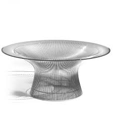 Vintage warren platner wire and glass coffee table by knoll. Platner Coffee Table 107cm