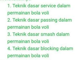 Sedangkan membendung atau blocking dilakukan dilakukan dengan melmpoat di dekat net dengan tangan di atas untuk membendung, menggagalkan smash / serangan lawan. Sebutkan 4 Jenis Smash Dalam Permainan Bola Voli Sebutkan Mendetail