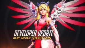 Mercy's valkyrie suit helps keep her close to teammates like a guardian angel; Developer Update Pink Mercy Charity Event Overwatch Youtube