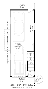 Home plans for narrow lots. House Plan 40839 Narrow Lot Style With 740 Sq Ft 2 Bed 1 Bath