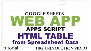 We did not find results for: Html Table From Spreadsheet Data Google Apps Script Web App Tutorial Part 13 Youtube