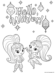 Since we love kids and babies so much we will provide you with free and printable coloring pages! Hello Winter With Shimmer And Shine Coloring Page Free Printable Coloring Pages For Kids