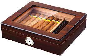 Davenport cigar humidor gift set. Amazon Com Handmade Cigar Humidor Cedar Cigar Desktop Box With Humidifier And Hygrometer Glass Top For 25 Cigars 20 25 Cigars Health Personal Care