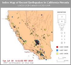 Recent Earthquakes In California And Nevada Index Map Recent Earthquakes San Andreas Fault Earthquake Map